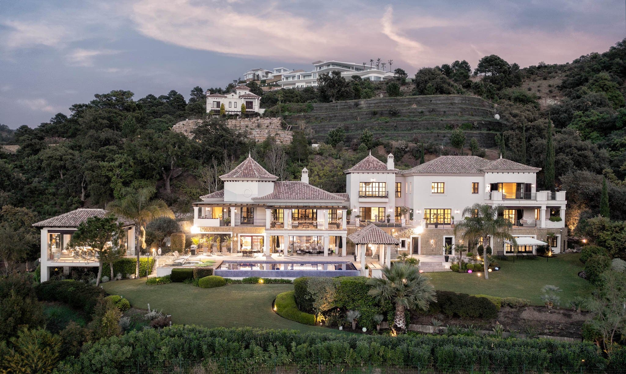 La Zagaleta villa, Benahavís, at dusk